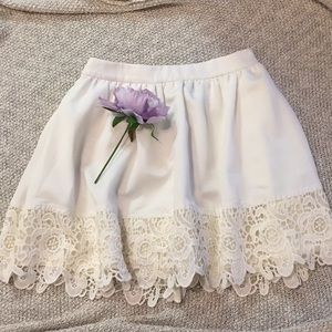 Express white lace skirt